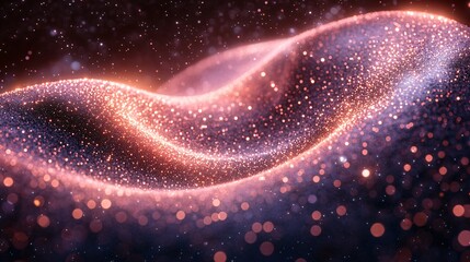 Wall Mural - abstract sparkling glitter wave background shimmering rose gold particles