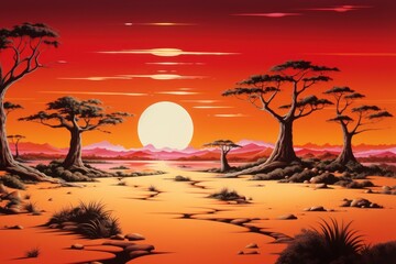 Wall Mural - safari landscape outdoors nature.