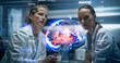 © Gorodenkoff - Medical Professional Talks with Patient Using Futuristic Holographic Brain Model. Mapped Neural, Genomic Data, Holographic Interfaces, Neuroplasticity and DNA Markers, Precision Neuromodulation