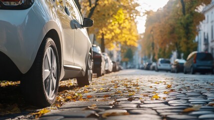 Wall Mural - Advanced zero-emission car rentals promoting green commuting and environmental care