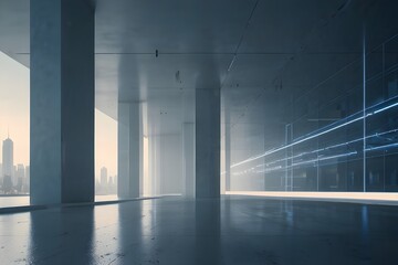 blue line with white architecture futuristic background minimal concept vector illustration subtle d