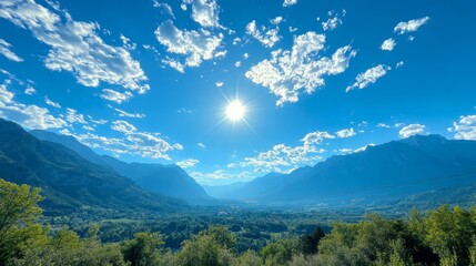 Wall Mural - Majestic Mountain Valley Landscape