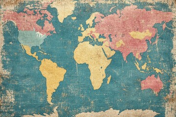  Vintage World Map Illustration
