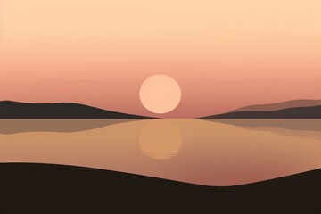 Canvas Print - Sunset landscape outdoors horizon.