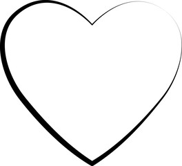Heart continuous line drawing. Single hand drawn contour heart, love, romance, wedding. Shape heart lineart. Single lineart sketch heart. Symbol love. Heart fashion Simple icon on white background.