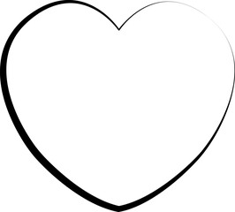 Heart continuous line drawing. Single hand drawn contour heart, love, romance, wedding. Shape heart lineart. Single lineart sketch heart. Symbol love. Heart fashion Simple icon on white background.