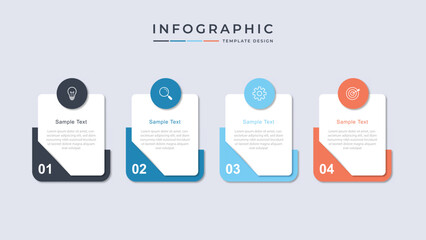 Wall Mural - business infographic template with 4 options, steps or processes. can be used for workflow layout, d