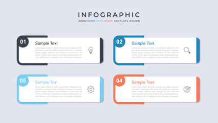 Wall Mural - business infographic design template with 4 options, steps or processes. can be used for workflow la