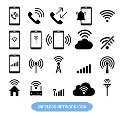 Wall Mural - wifi wireless network symbol icon