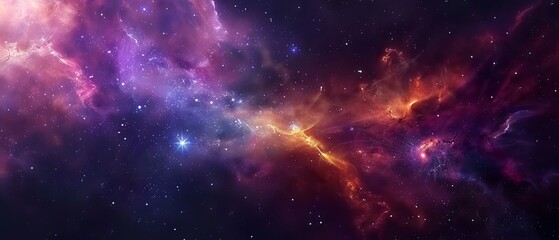 Wall Mural - Colorful nebula galaxy with twinkling stars and brilliant supernova explosion in the majestic cosmos – Captivating astronomy and science-inspired universe background wallpaper