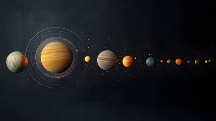 Wall Mural - astrological background with planets and copy space