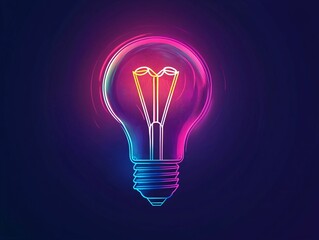 Sticker - Neon Lightbulb Idea