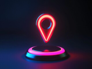 Wall Mural - Neon Location Pin