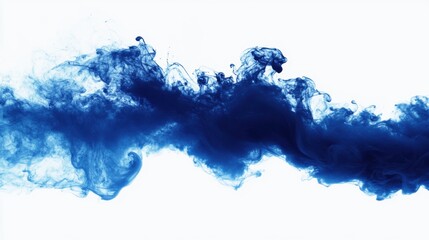 Wall Mural - Abstract Blue Smoke Flowing in Artistic Swirls on White Background