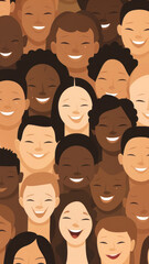 Wall Mural - Minimal Flat vector Aesthetic illustration of a happy black people, no face, portrait, close up, solid beige color background, low detail.