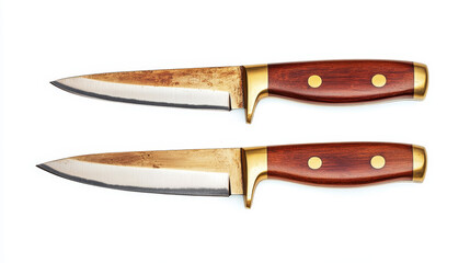 kitchen knives, chef cutlery for cooking, cutting and carving food. vector realistic set of 3d knive