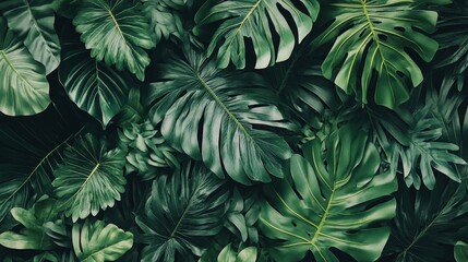 Sticker - Stunning Tropical Leaf Pattern Background