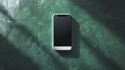 Poster - Smartphone can floating against a dramatic green and black background.