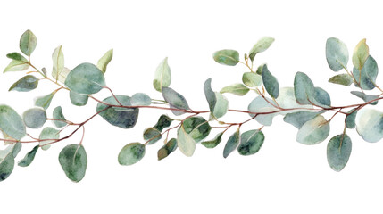 Watercolor bouquet of leaves on transparent background