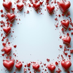 Poster - Valentines themed border. top view.