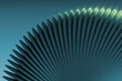 © Westend61 - Abstract design with layers of teal and blue shapes glowing softly