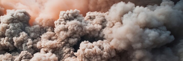 Leinwandbilder - Abstract Smoky Landscape Textured Cloud Formations in Earthy Tones - Visual Content for Creative Marketing and Atmospheric Environmental Messaging