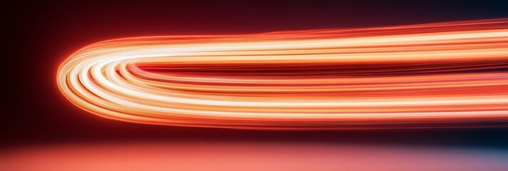 Leinwandbilder - Contemporary Light Trail Illuminated Energy Stream on Dark Background - Dynamic Visual Design for Marketing and Digital Branding