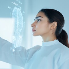Poster - Futuristic Medical Imaging Holographic Heart Scan with Advanced AI Tech for Precision Healthcare Solutions in Clinical Diagnostics and Patient Care