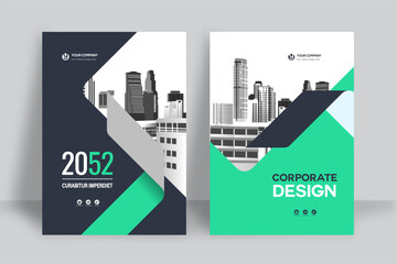 Wall Mural - city background business book cover design template