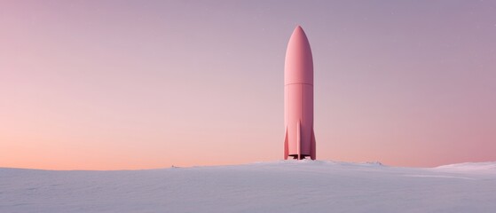 Aufkleber - Futuristic Rocket in Twilight Snow Sleek Metallic Design for Space Exploration and Adventure Tourism - Inspiring Digital Marketing and Tech Innovation Content
