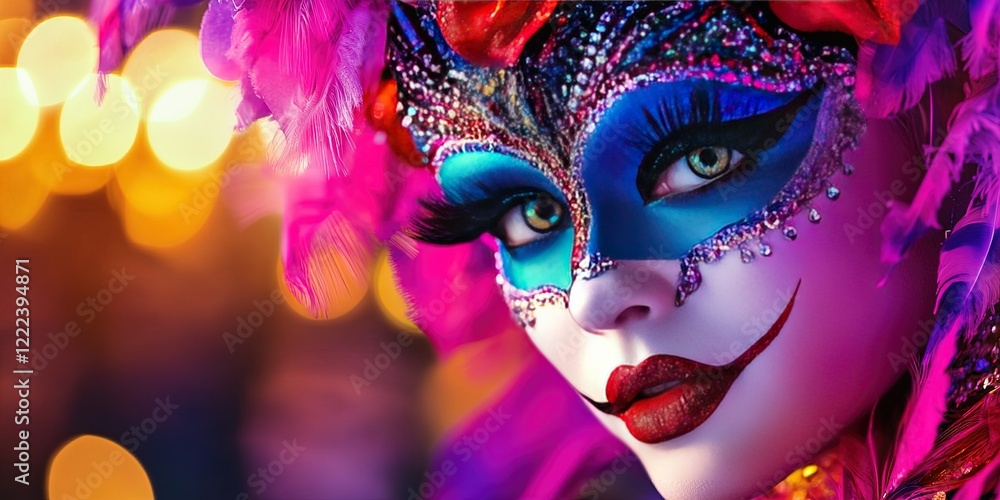 mardi gras 2025 contemporary stylish young woman for the 2025 mardi