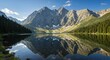 © IbragimovN - Majestic mountain reflections on a pristine lake under a clear blue sky