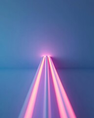 Aufkleber - Futuristic Neon Installation Vibrant Vertical Light Streaks in Minimalist Space - AI Data Visualization and Modern Tech Branding for Innovation Fields