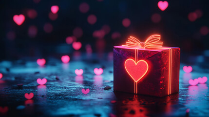 valentine's gift vector concept design. valentine's day surprise gift box with happy valentine's day