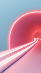 Aufkleber - Neon Aesthetic Tunnel of AI Bright Pink Light Trail Illustrating Speed and Efficiency in Data Processing for Digital Transformation and Smart Tech Industries