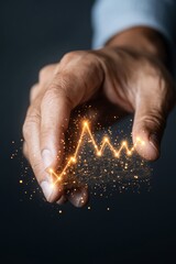 Aufkleber - Futuristic Tech-Human Interface Hand with Dynamic Digital Waveform - Illuminating Multi-Factor Authentication and Cybersecurity in Advanced Business Applications