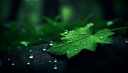 Wall Mural - dew on leaf