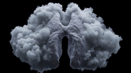 Wall Mural - cloud forming lungs in smoke abstract representation of breathing