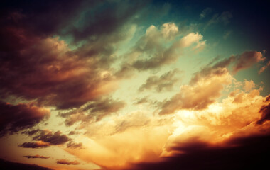 Wall Mural - storm clouds with a sunlight