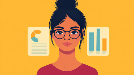 Wall Mural - statistics banner. service for data analysis and research, statistical information. vector landing p