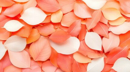 Aufkleber - Colorful Autumn Leaves on a Light Background in Soft Pastel Tones