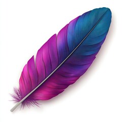 Poster - Vibrant Colorful Decorative Feather Design with Gradient Shades
