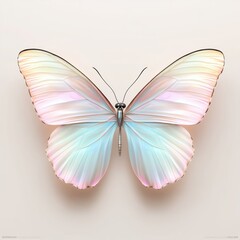 Aufkleber - Iridescent Butterfly with Delicate Wings Against a Soft Background