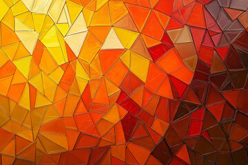 Wall Mural - yellow orange red brown abstract background for design. geometric shapes. triangles, squares, stripe