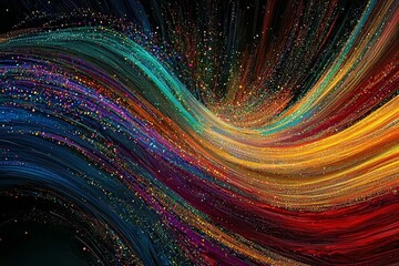 Wall Mural - A vibrant background filled with colorful energy flows.
