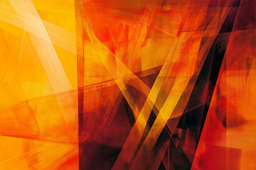 Wall Mural - yellow orange red abstract background for design. geometric shapes. triangles, squares, stripes, lin