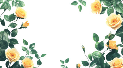 Watercolor flower of tropical spring floral yellow on transparent background 