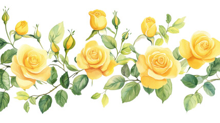 Watercolor flower of tropical spring floral yellow on transparent background 