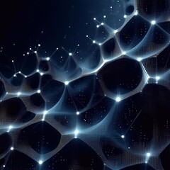 Wall Mural - futuristic dark blue background with honeycomb texture. database with connections. 3d rendering - ge