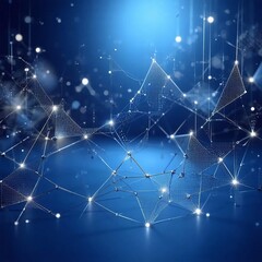 Wall Mural - futuristic abstract background. digital cyberspace, database and network connections, 3d rendering -